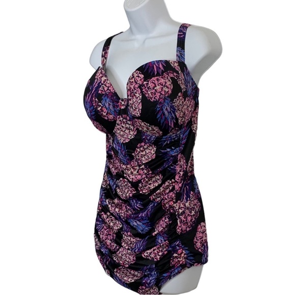 TORRID Pineapple Push-Up Demi Slim Fix Swimsuit Sz 4XL - Picture 11 of 16